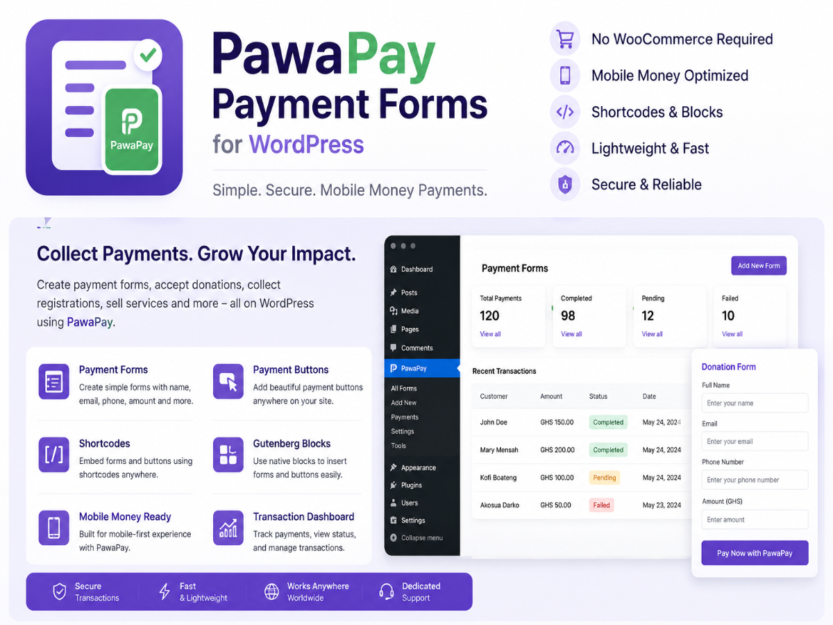 PawaPay Payment Forms for WordPress
